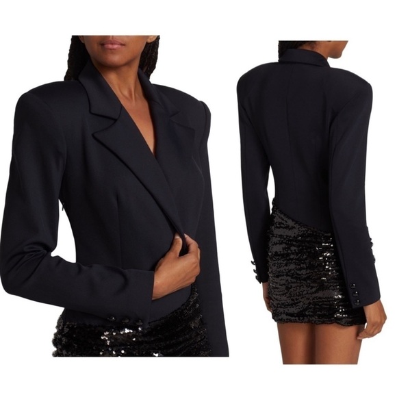 RONNY KOBO Maxwell Sequin Fitted Blazer Button-down Long Sleeve Mini Dress NWT - Picture 3 of 8